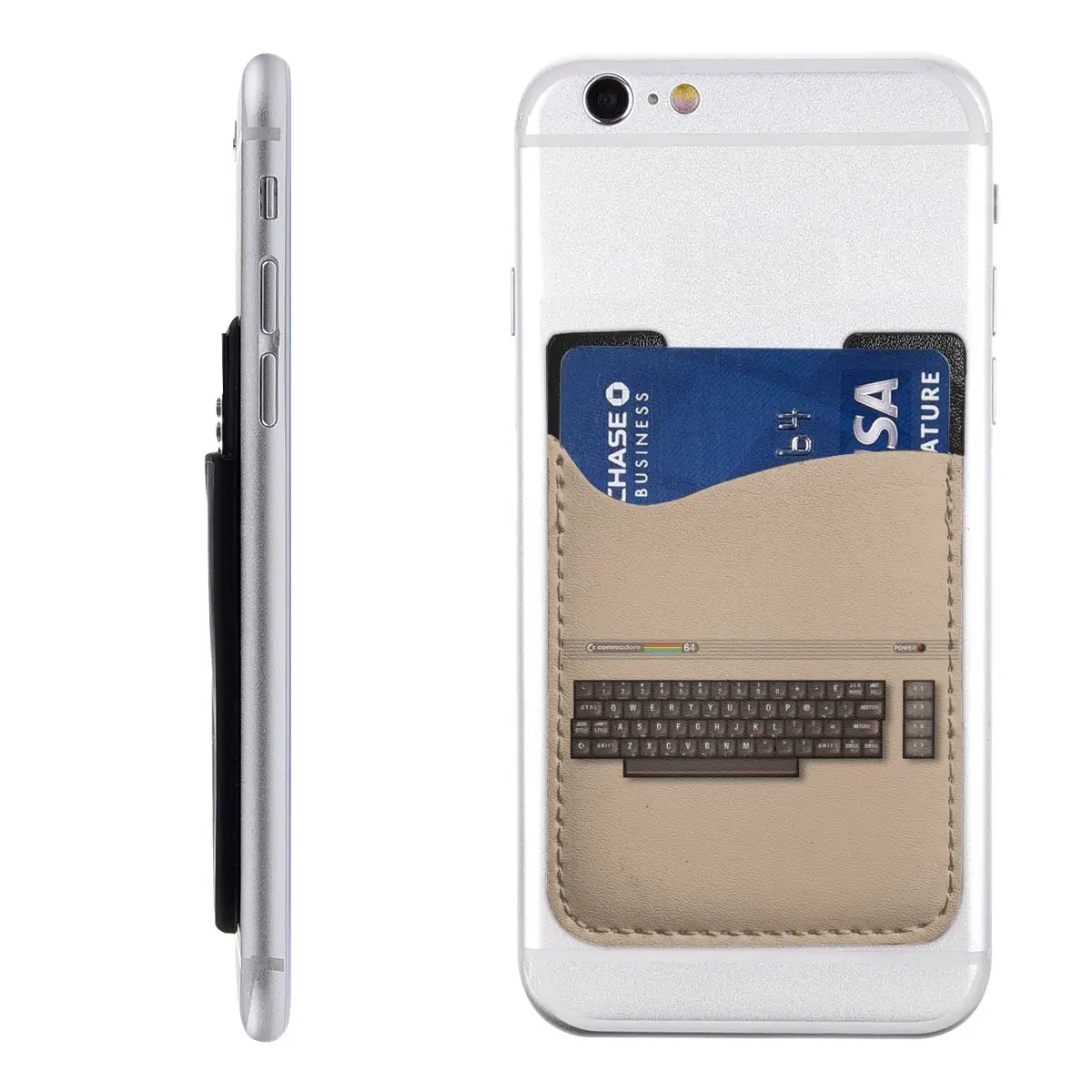 Custom Commodore 64 Back Card Holder Multimedia C64 Amiga Computer Mobile Wallet Case Stick On
