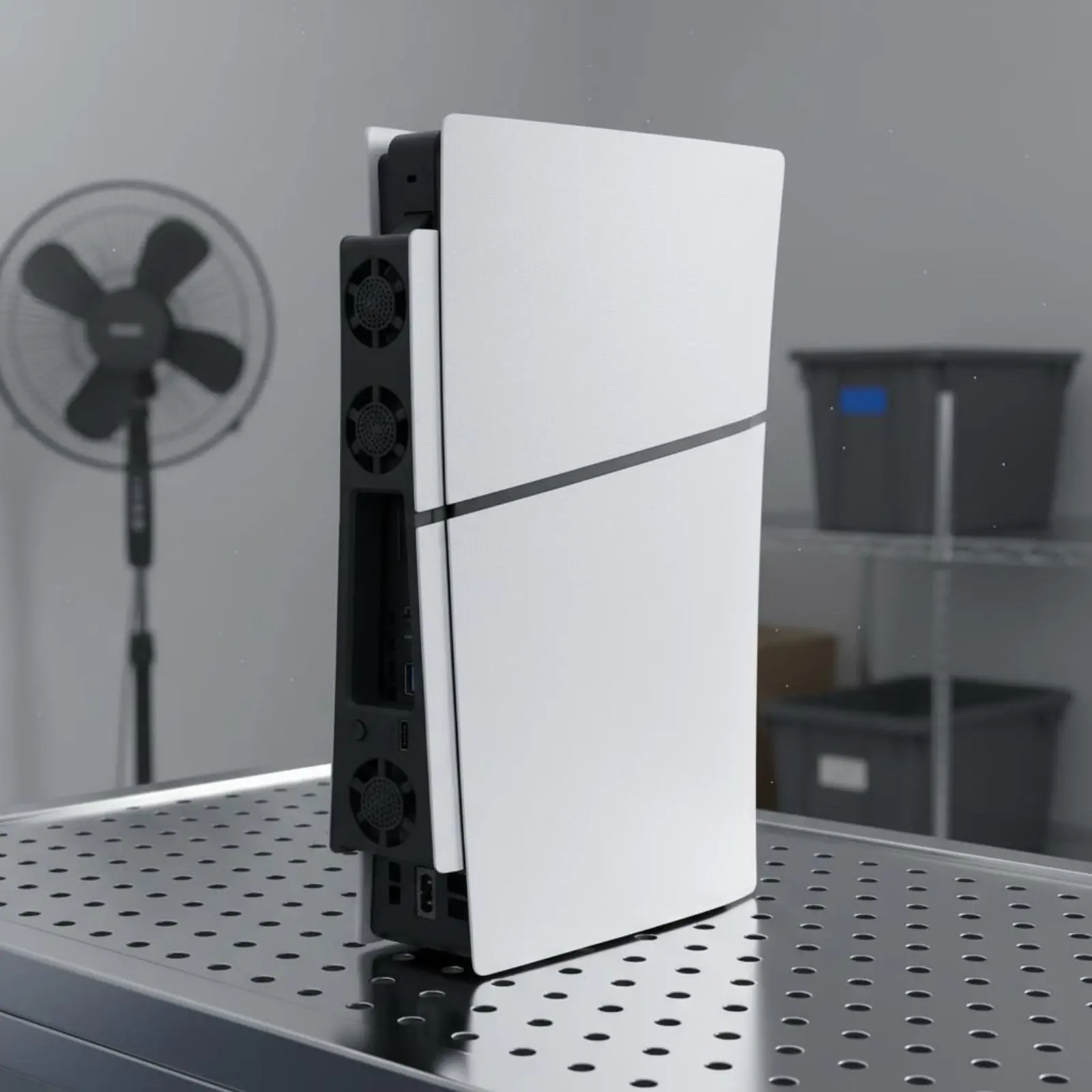 PS5 슬림 쿨링 팬 범용 호환 PS5 슬림 쿨링 시스템 외부 콘솔 쿨링 시스템 블루 조명 트리플 팬