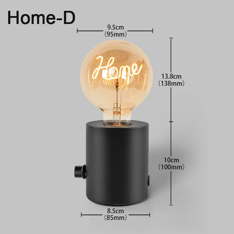 Table Lamp - Vintage Wood E27 Night Light