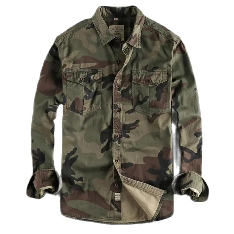 

Men Military Shirt Camouflage Shirts Long Sleeve Jackets Camouflage Uniform Desert Jungle Men's Tops