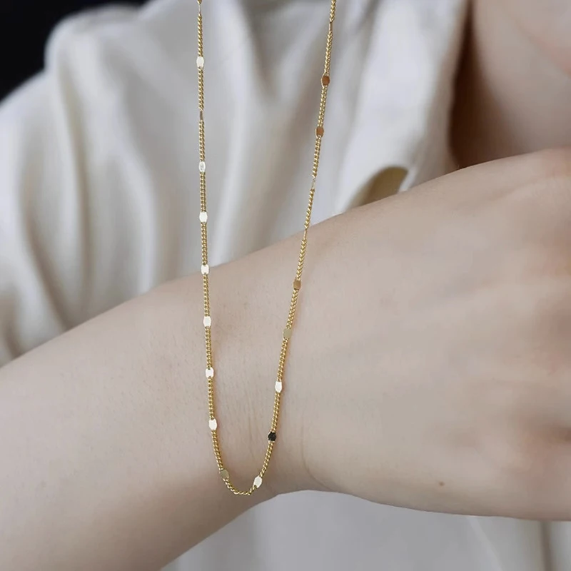Gold Plated Stainless Steel Minimalist Stacked Choker Chain Necklace Fashion Jewelry Gifts For Women Ladies Students Girls silver necklace cuban link chain necklace gold nameplate necklace stainless steel chain steel chain