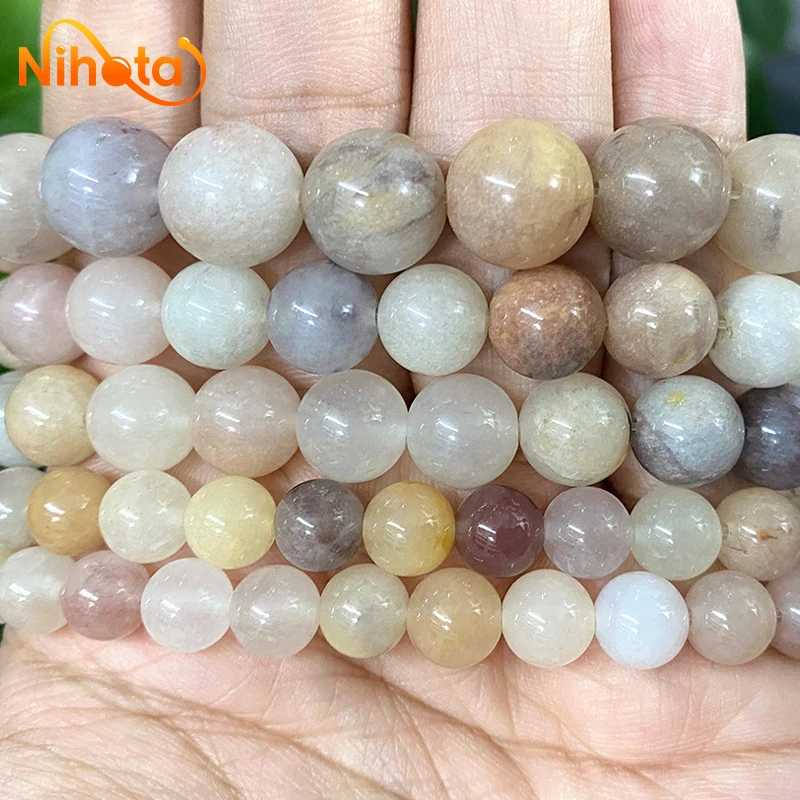 Natural Stone Violet Jaspers Beads Smooth Round Loose Beads DIY Bracelet Ear Studs 4/6/8/10/12mm for Jewelry Making 15'' Strand