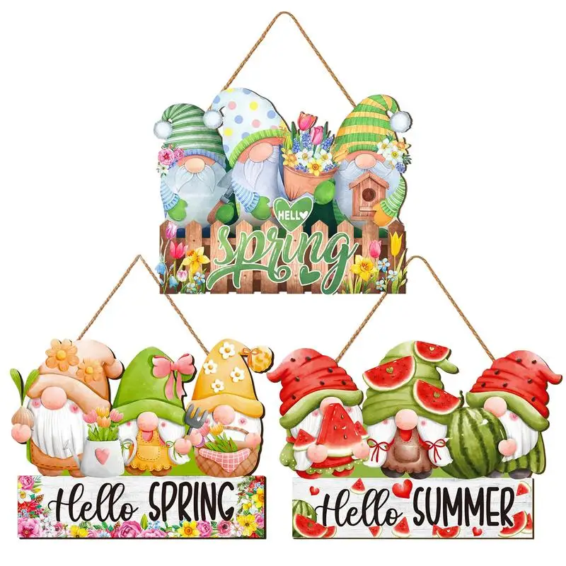 

Дверной декор, весенний гном, деревянный весенний знак «Hello Spring» с тематикой «Гном», весенние украшения с гномом, надпись «Добро пожаловать в фермерский дом»