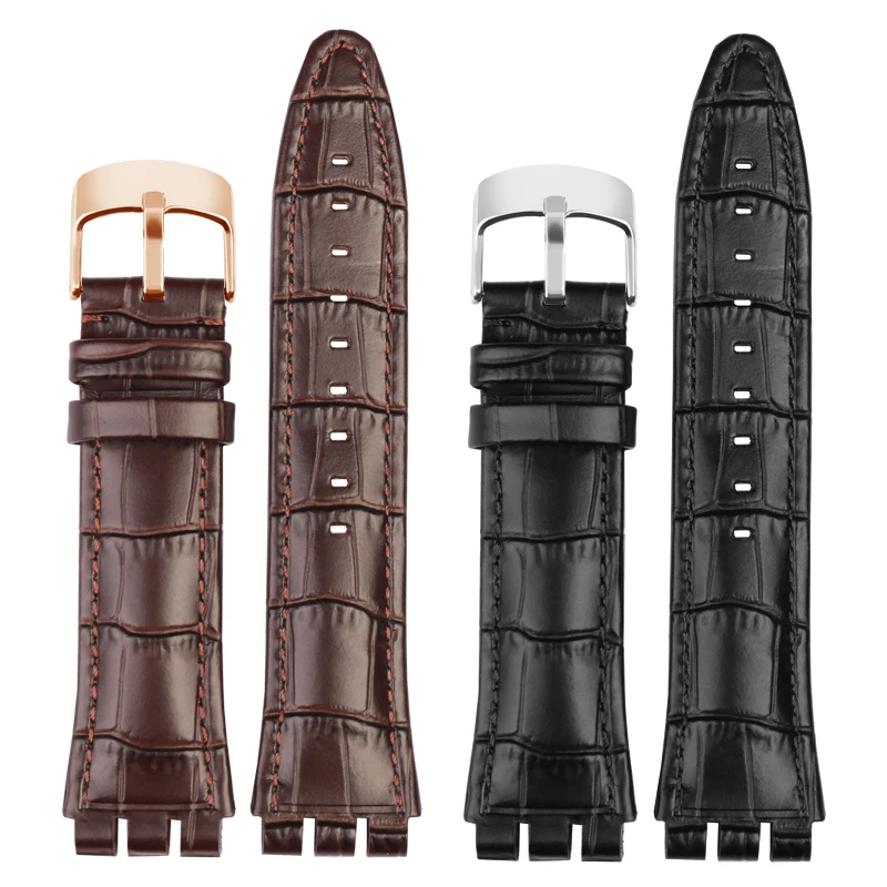 

Ремешок из натуральной кожи для часов Swatch Yvs400 Yvs451 Yvb404, наручный браслет с выпуклым и вогнутым интерфейсом, аксессуары для мужских часов, 21 мм