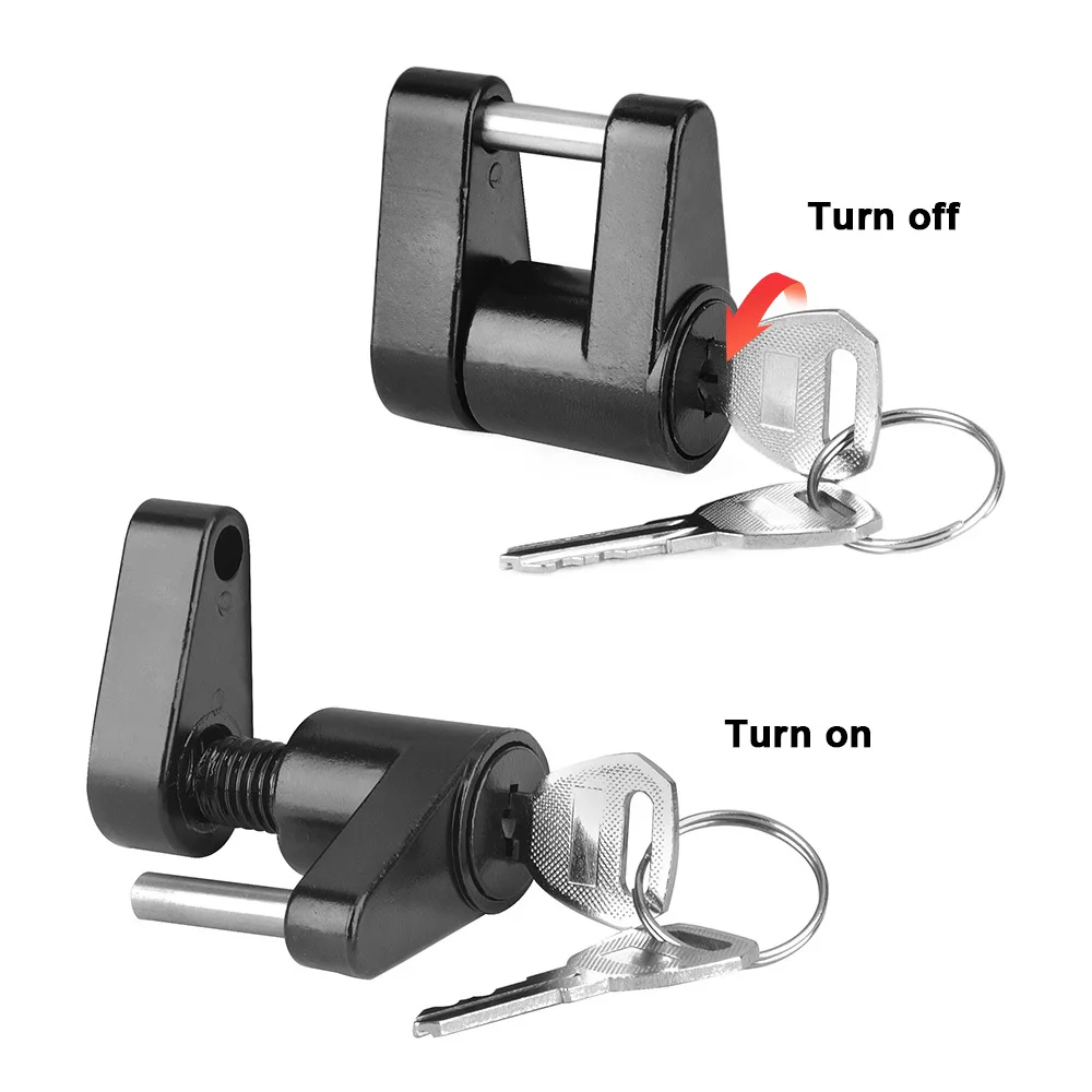 Trailer Hitch Coupler Lock 1/4" Zinc Alloy Small Trailer Lockstitch Anti-Theft Hitch Connector Tongue Locks