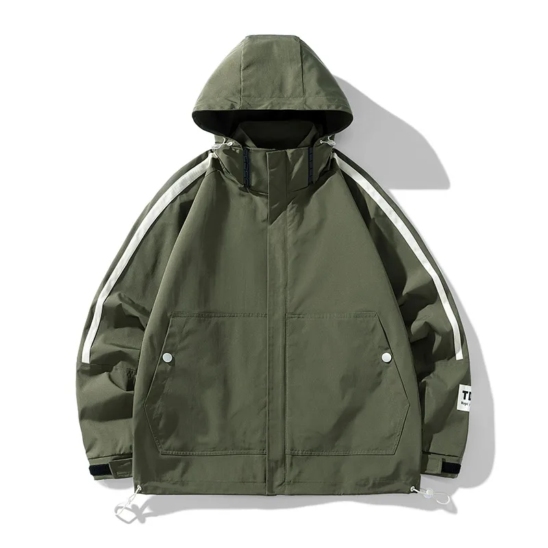 Winterjacken für Herren, Wasserdichte Warme Herbstmäntel, Gestreift, Übergröße 5XL 6XL 7XL, 2026 Fleece Winddicht mit Kapuze, Locker Gepolstert – Detail 25