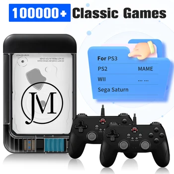 JMachen 하이퍼 베이스 RB2 휴대용 Retrobat 외부 게임 HDD 100000 + 게임, PS2/PS1/Wii/PSP/N64/MAME/DC/SS 노트북/PC/윈도우 용