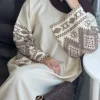 Embroidery Cuff Closed Muslim Abaya Dress for Women Dubai Turkey Islmaic Clothes Eid Ramadan Abayas Adult Black Long Robe Female