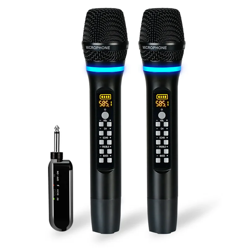 

New D300U Segment Karaoke Wireless Microphone Can Be Tuned with Reverberation High-bass Adjustment Wireless Professional Digital
