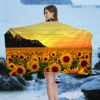 3D Printing Sunflower Microfiber Blanket Quick Drying Beach Towels Oversized Printing Super Absorbent Pool Towel Blanket 3