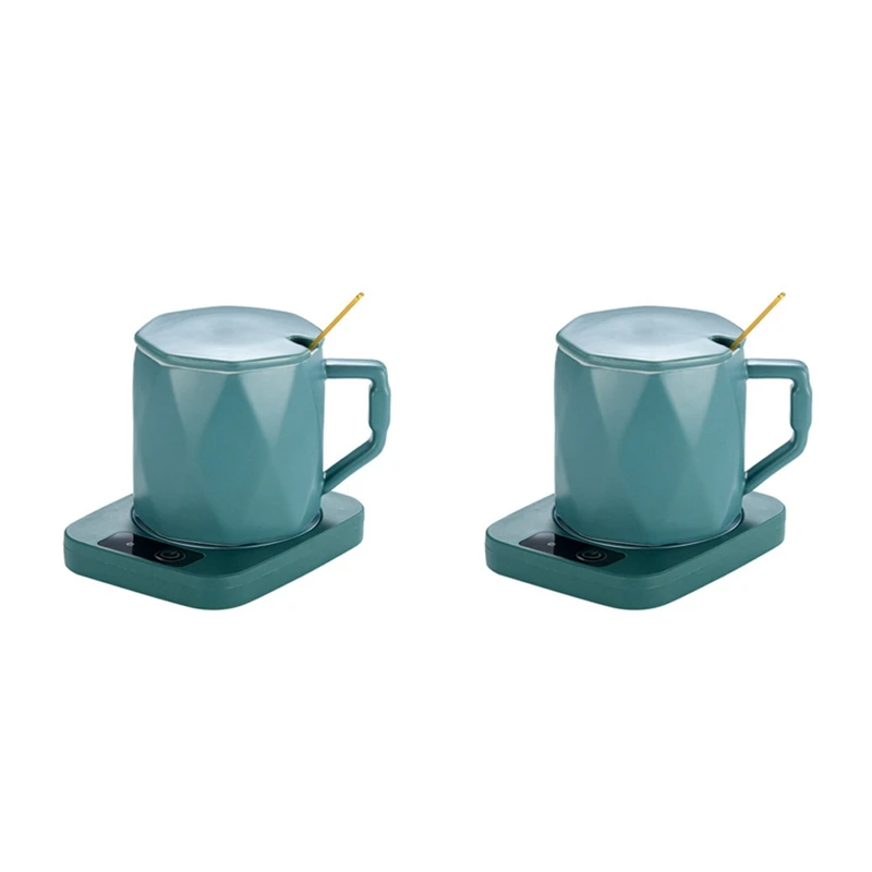 2x Becher Heizung Kaffeetasse Tasse wärmer Milch Tee Wasser Heizkissen Tasse Heizung warme Matte konstante Temperatur Untersetzer EU Stecker