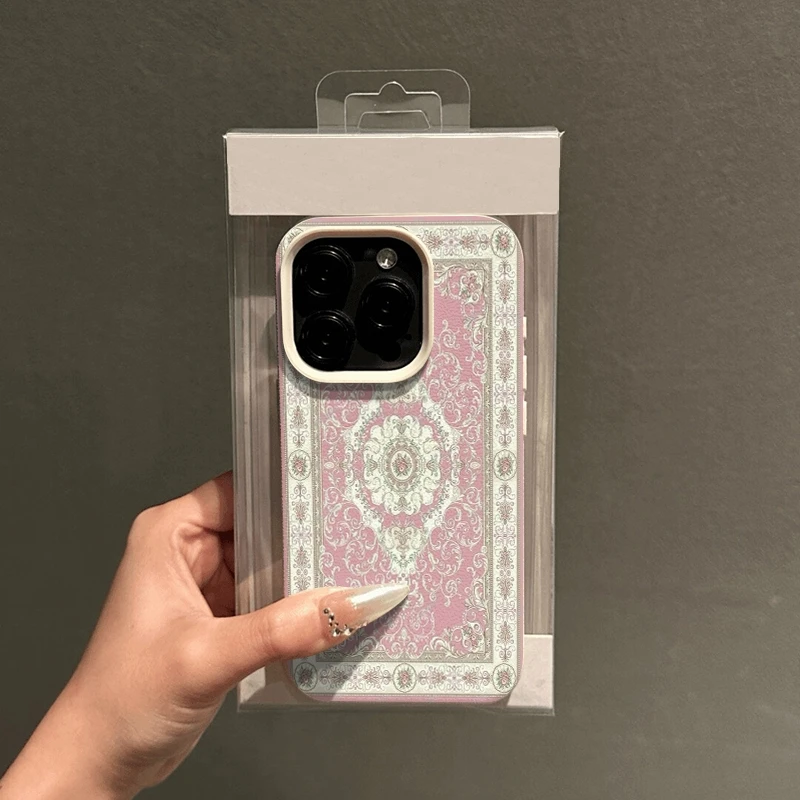 Pink Vintage European-Style Shockproof Phone Case Cover