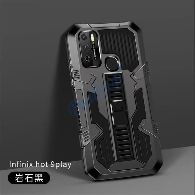 Infinix Hot 11 Play 2021 용 충격 방지 케이스, 아머 카메라 360 뒷면 보호 커버 인피니틱 핫 10 플레이 케이스 핫 9 플레이 범퍼 푼다