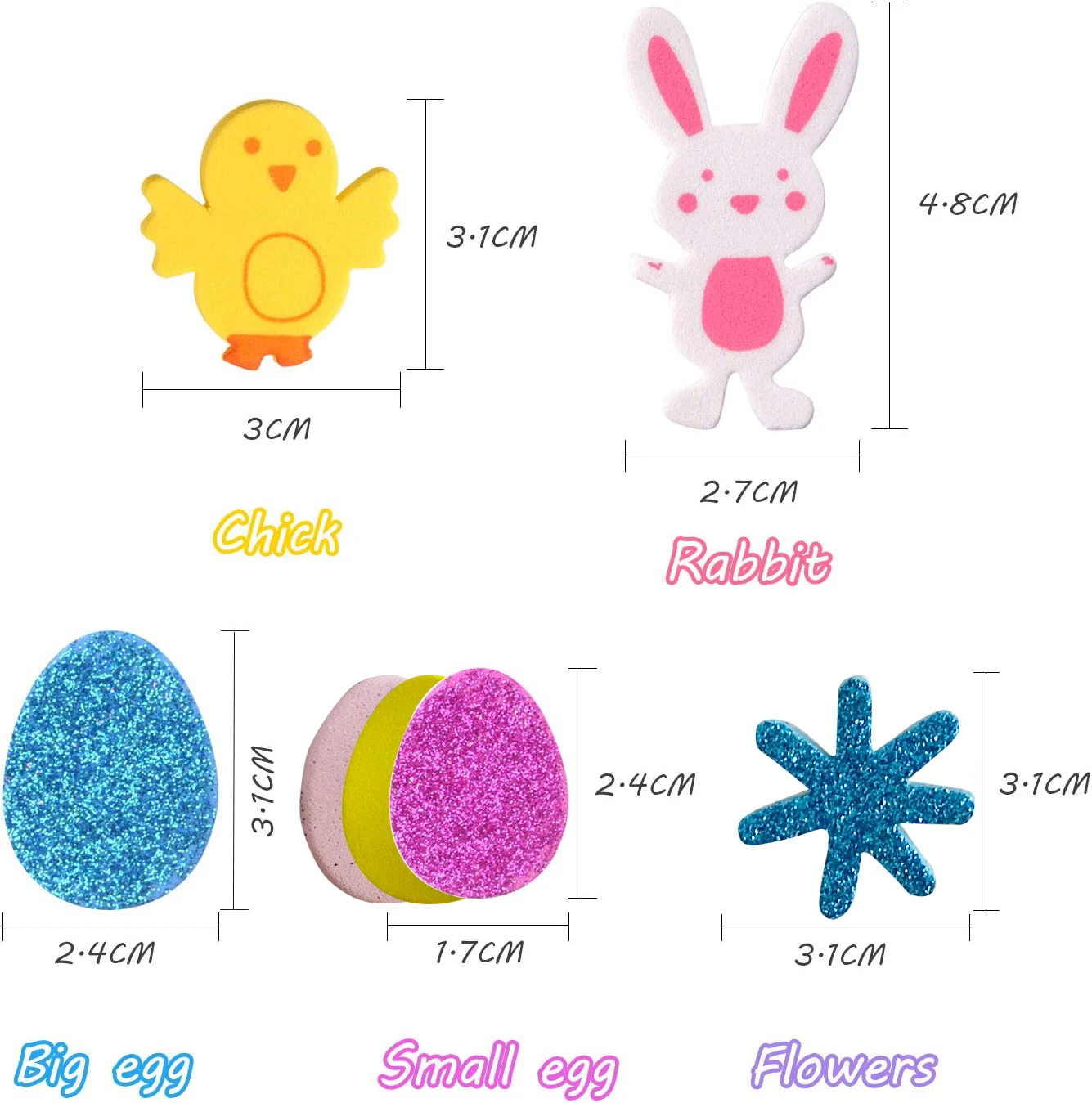 1bag/LOT.Easter rabbit foam stickers,DIY Easter crafts.Scrapbooking kit.Early educational.kindergarten crafts.Activity items.