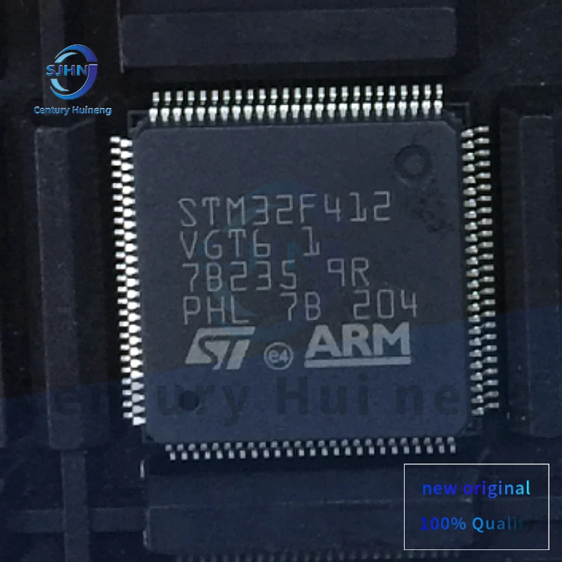 

Микроконтроллер STM32F412VGT6, 32-разрядный микроконтроллер, чип LQFP100, 1 шт.