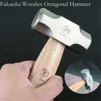Mini Hammer FO-6028B Solid Wood Short Handle Octagonal Hammer 1LB High Carbon Steel Small Hammer Manual Hardware Tool 1