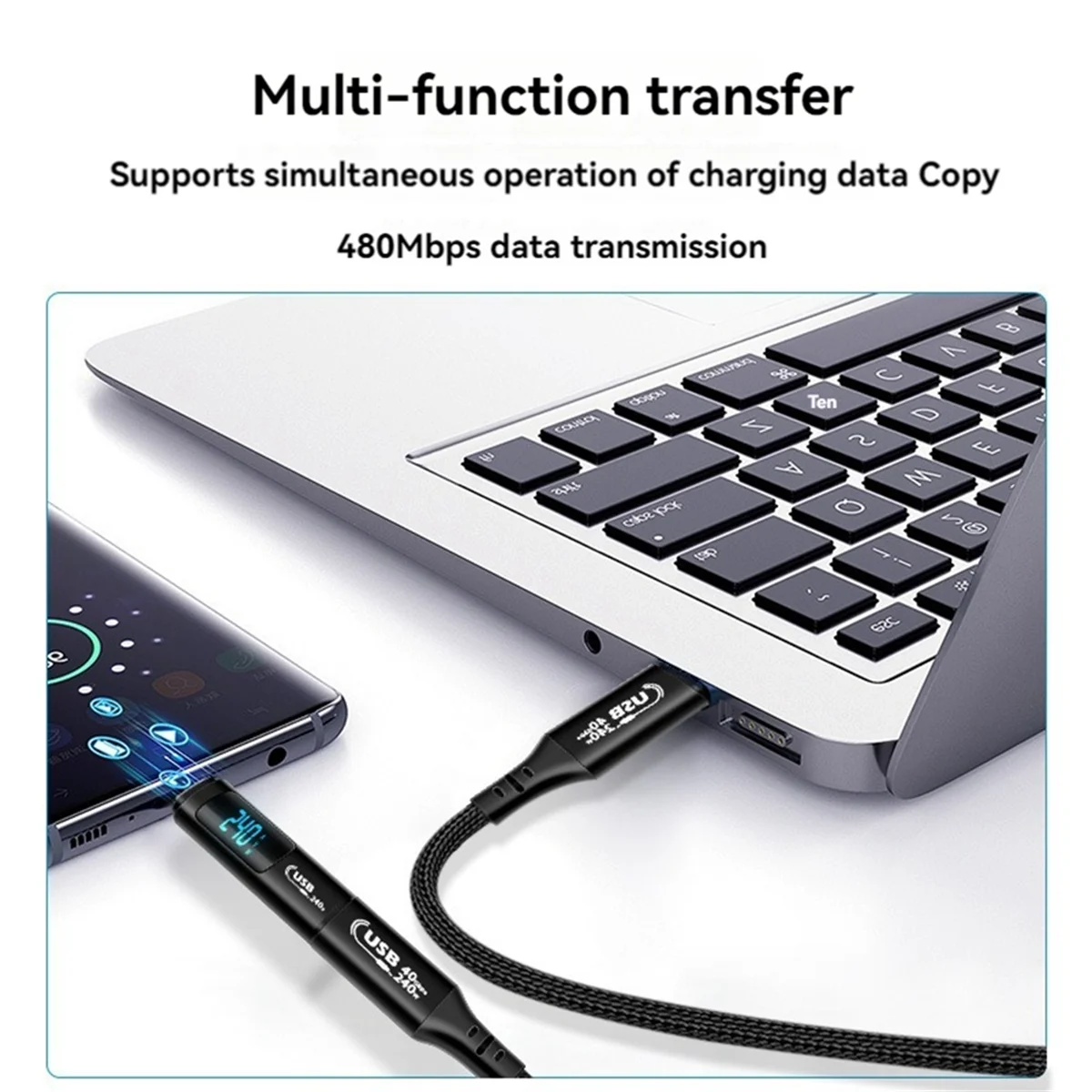 B03B-USB 2.0 ÷ OTG  240W  ÷ Type-C  OTG  40Gbps    