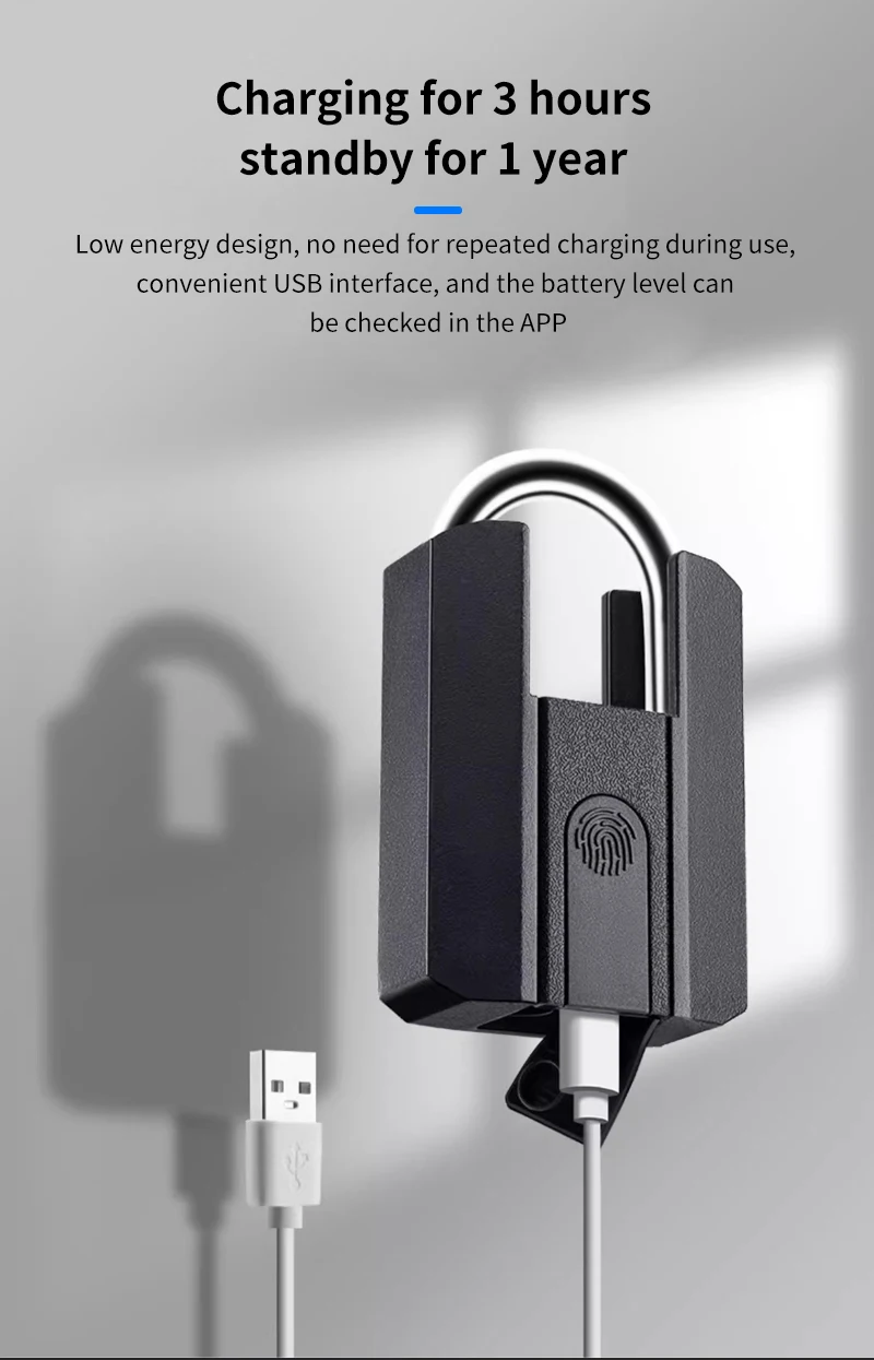 IP67 TTLock Smart Padlock Bluetooth APP Fingerprint Lock Keyless Bag Pad Lock G2