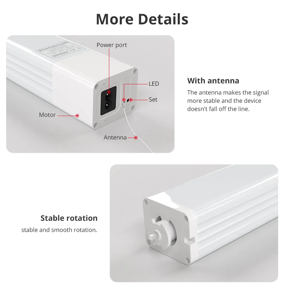 Zigbee WiFi Smart Curtain Motor for ZM87 Electric Curtain Track Sliding Rails Wo