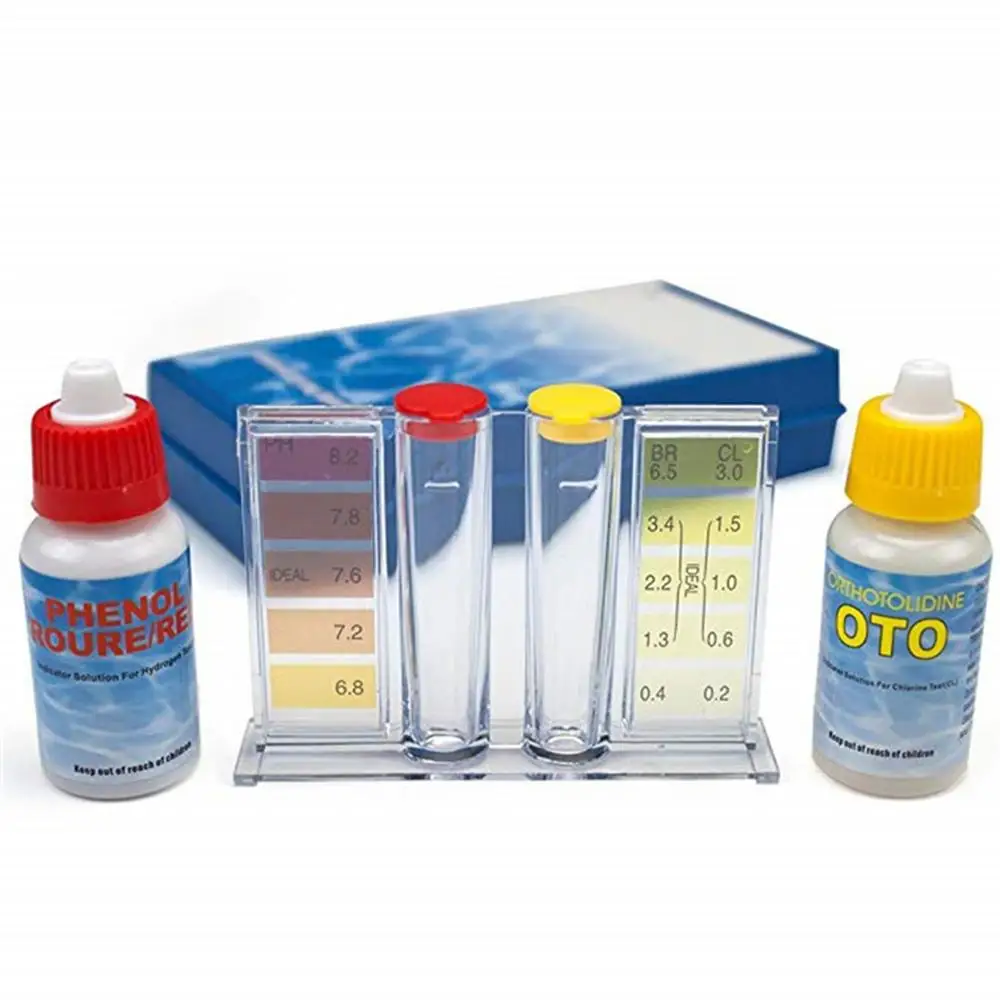 

PH Chlorine Water Quality Test Kit Acid Alkali PH Residual Chlorine Test Box Pool Aquarium PH Measuring Cleaner Accessories