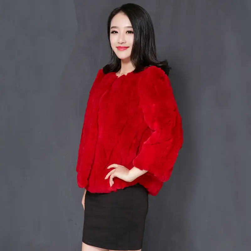 

Womens Short Loose Rabbit Fur Outwear Female Korean Style Coats Ladies Fashion Solid Color Winter Coat Women 16 Colors Y07