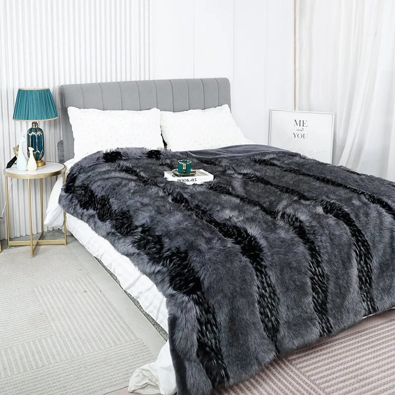 Luxury Faux Fur Fluffy No Hair Loss Blankets for Beds Sofa Cover
