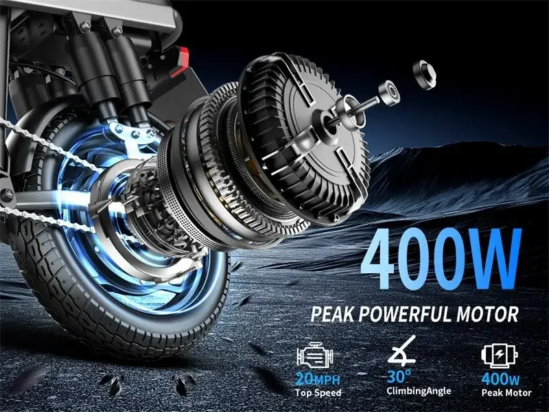 Description Picture 5 of itemEbike F12 500W 48V 15AH Folding Electric Bike/14 Inch Fat Tire Electric Bike/Moped with Pedal Drop for Transport EBike