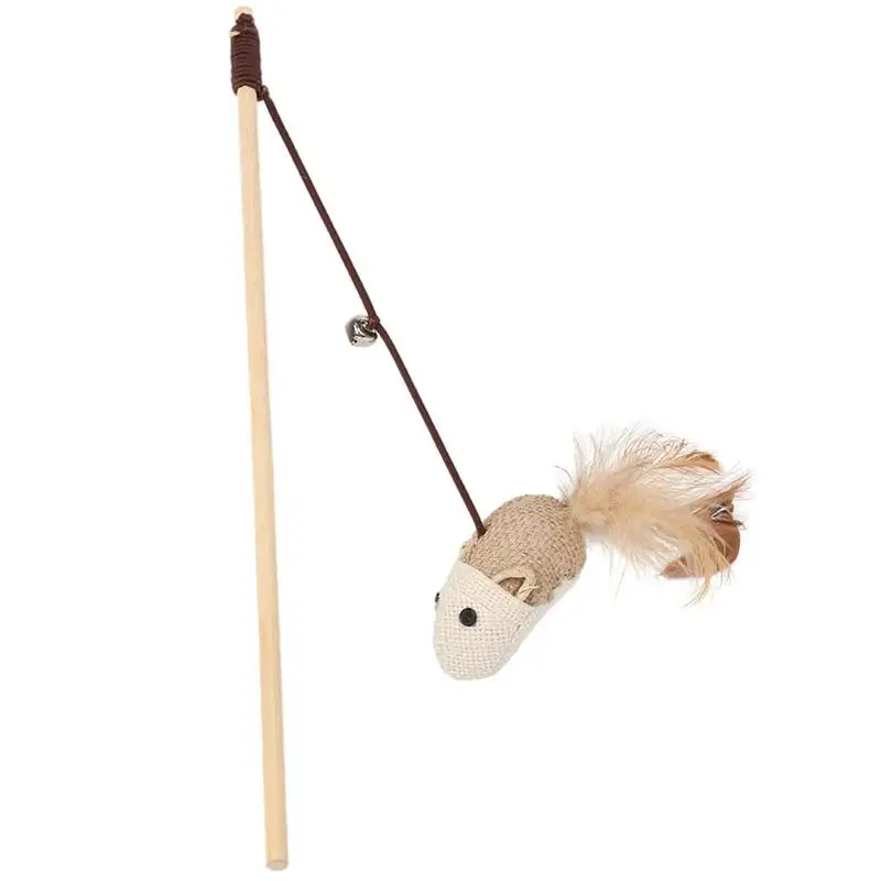 

Cat Wand Toys Teaser Featheren Toys Cat Funny Colorful Rod Wood Pet Cat Toys Interactive Stick Pet Cat Accessories 1PC