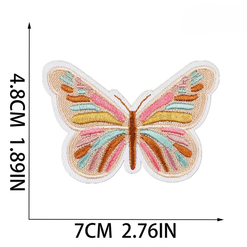 

2024 New Embroidery DIY Art Sun Butterfly Stickers Adhesive Badges Iron On Patches Cartoon Emblem Clothing Bag Accessories