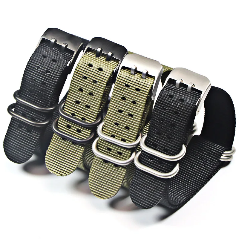 Waterproof Nylon Sport Watch Strap - Black Fashion Bracelet