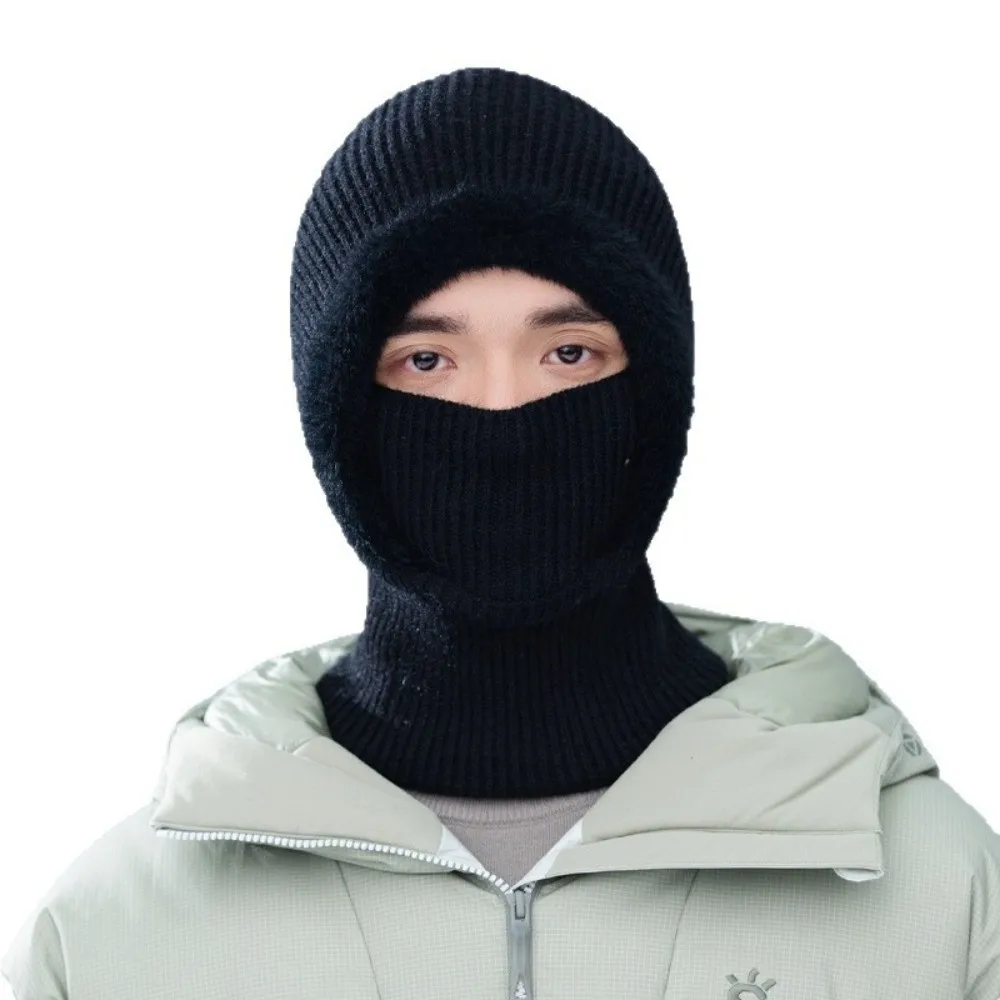 New Windproof Pullover Hat Keep Warm Velvet Lined Face Mask Cold Proof Cycling Hats Women/Men