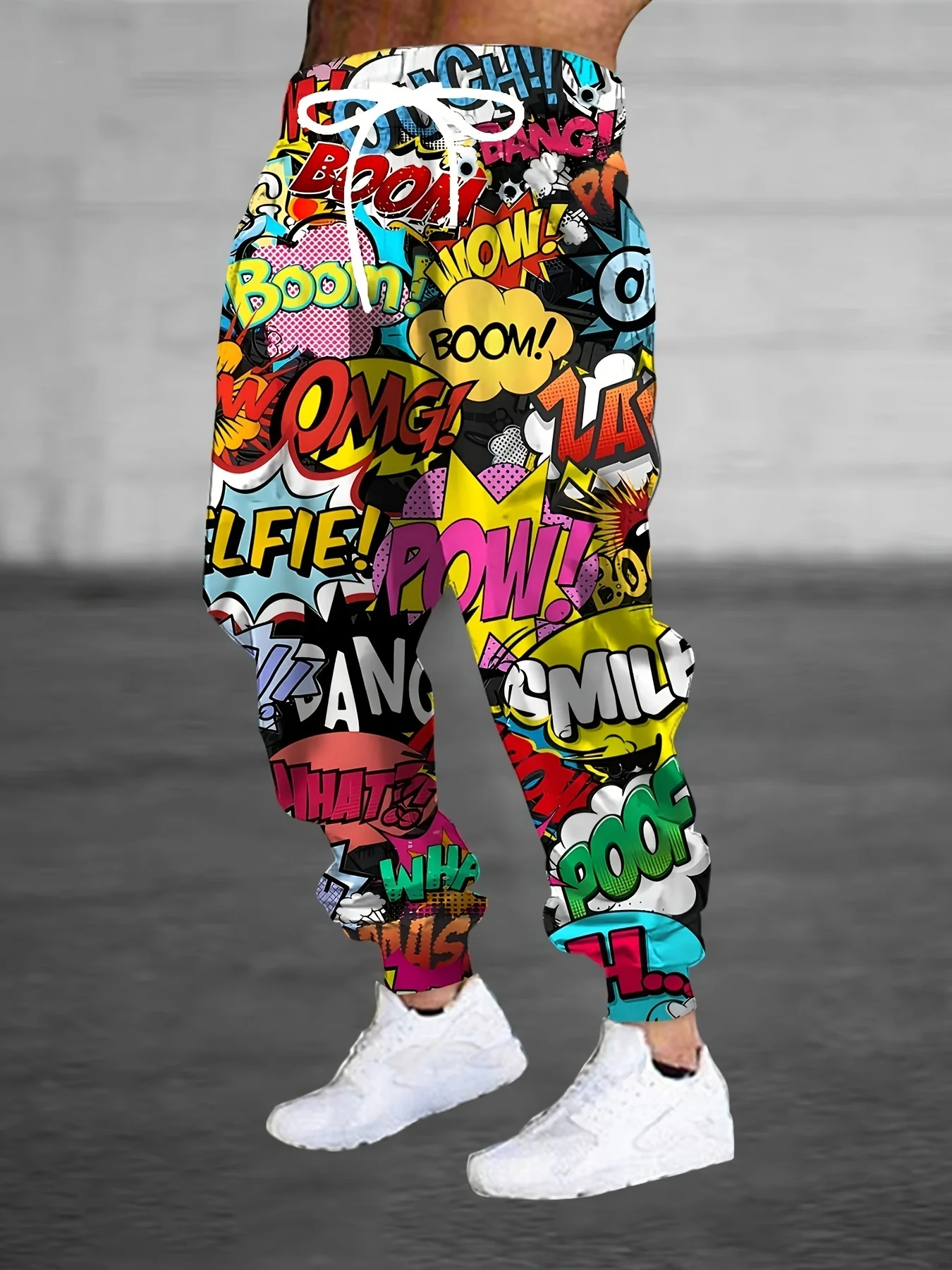 Comic Brief Gedruckt 3D Druck männer Seite Taschen Elastische Kordelzug Jogginghose Jogger Hosen Casual Hosen Outdoor Straße – Detail 2