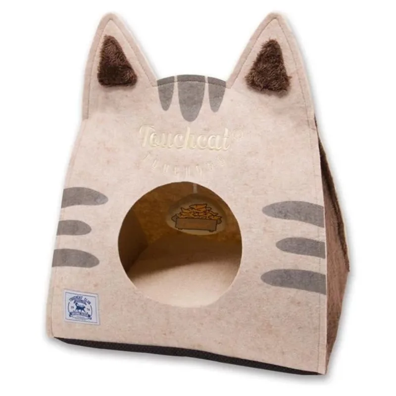 Touchcat 'Kitty Ears' Travel On-The-Go Collapsible Folding Cat Pet Bed House With Toy 1