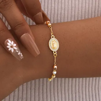 Alternative view of Pulsera Rosario Virgen María en Acero Inoxidable - Joyería Espiritual Dalesha