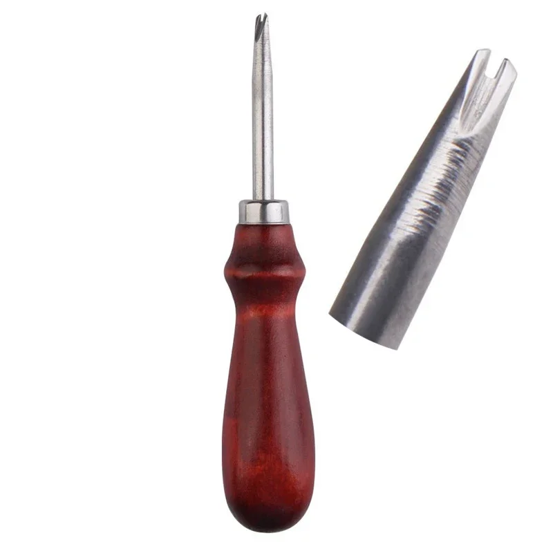 Leather Craft Edge Skiving Beveling Cutting Craft Tools with Wood Handle 1.0/1.2 /1.4 /1.6 mm Practical