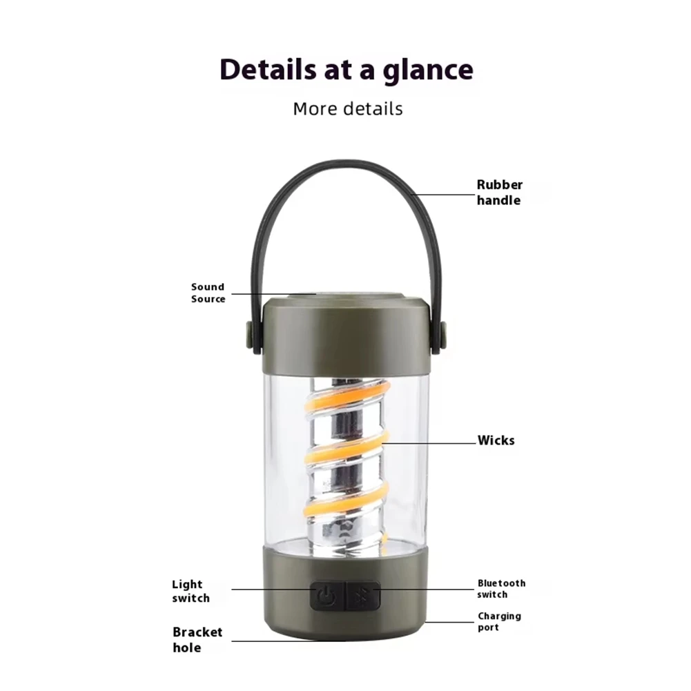 BAAU Waterproof Telescopic Camping Lamp-Multifunctional Outdoor Garden Atmosphere Light, Energy-Efficient for Travel