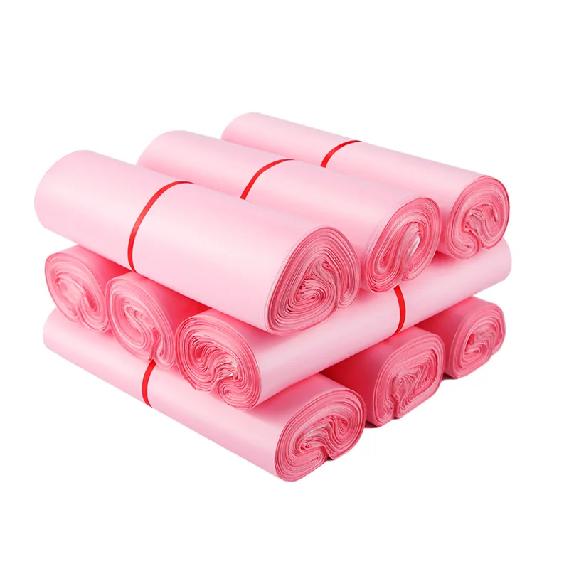 50Pcs Mail Bags Pink Translucent Courier Packing Bags Self Adhesive Storage Waterproof Material Envelope Mailer Postal Bag