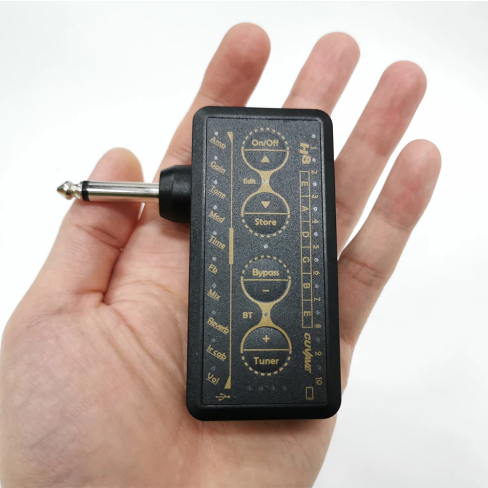 Cuvave Guitar Plug Amp Pa-1 Headphone Mini Amplifier Speakers Combo Amplifier Acoustic Electric Bass Sound Pedal Board Delay H8