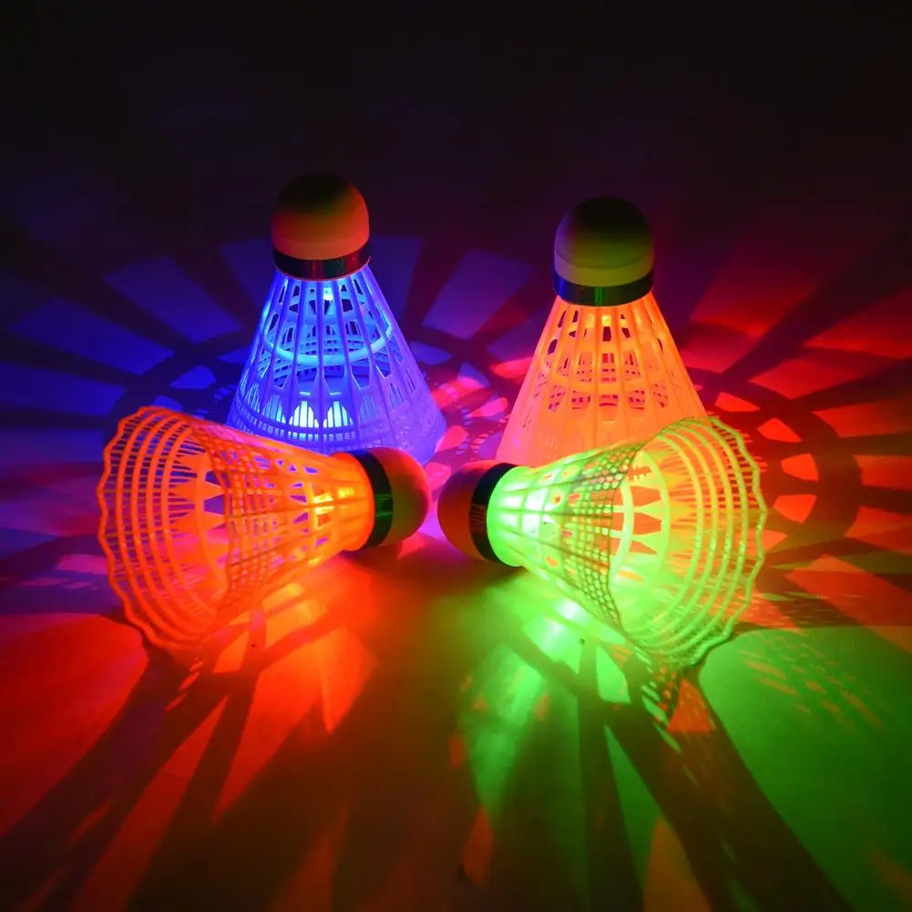 Badminton Ball Badminton Shuttlecock 6Pcs/Set Luminous Badminton Balls LED Foamed Plastic Colorful Light-up Shuttlecocks Children Set