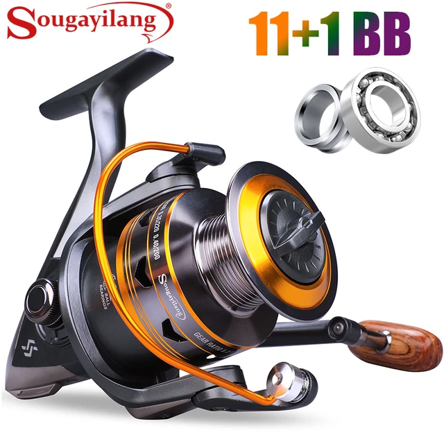 Sougayilang 11BB Spinning Fishing Reel 1000-6000 5.2:1 5.1:1 MAX Drag 22LB Carp  Reel for Saltwater Freshwater Fishing Pesca - AliExpress