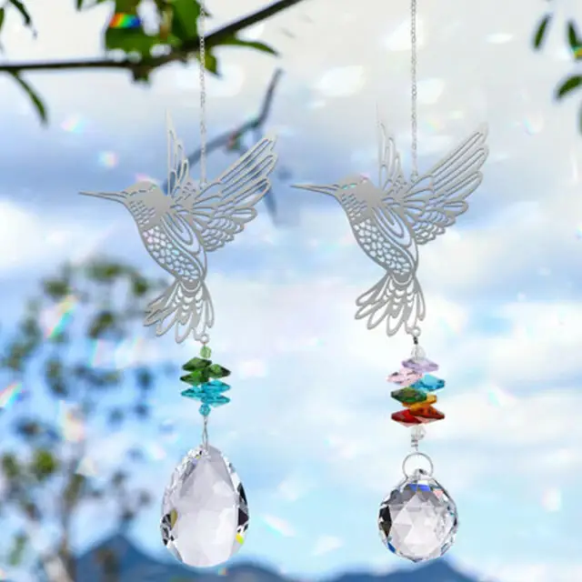 Kolibri Kristályok Szélcsaládos Függő Fa Fogó Medálok Szivárvány Chimes Prizmák Kristályszél Lógó Ma O1F7