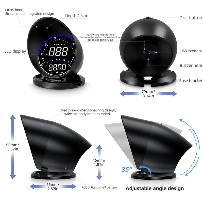 ڵ HUD  ÷, GPS ӵ MPH,  GPS ӵ,   ħ,  溸 HD ÷