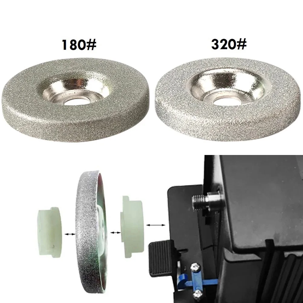 

2pcs Diamond Grinding Wheel Circle Disc Cup Emery Milling Cutter Grit180/320 For Electric Multifunctional Sharpener Grinder Acce