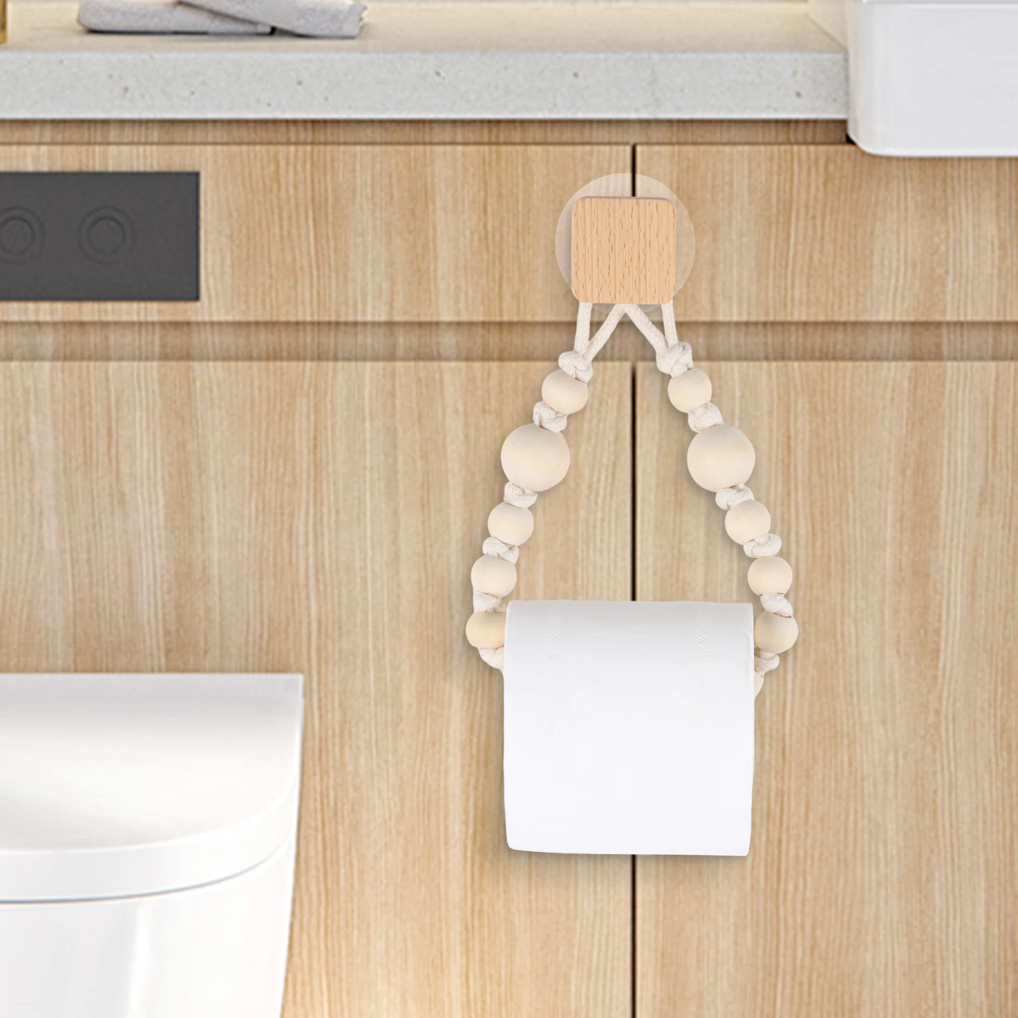 Paper Towel Holder Towel Rack Toilet Paper Holder Paper Towel Rack Nail-free Sticker Towel Rack Bathroom Wooden Hook Paper Towel Rack Bathroom Toilet Accessories Set paper towel holders kitchen