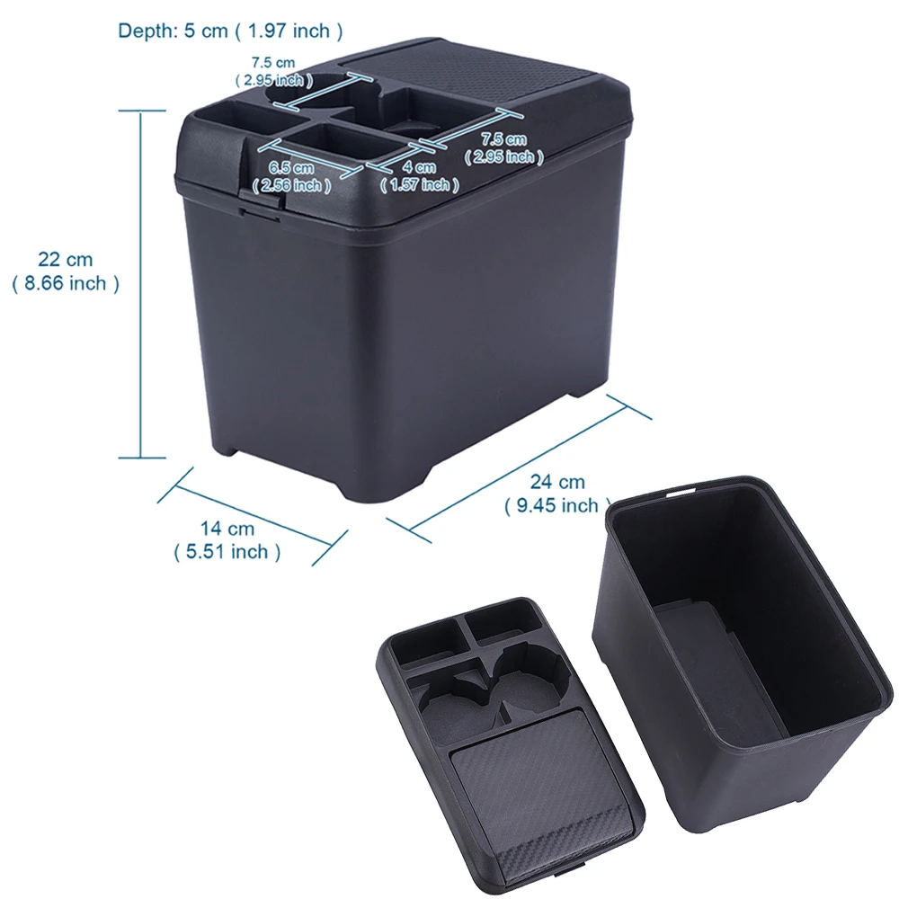 Car Interior Trash Can Multi-Function Passenger Trash Can Storage Box Beverage Cup Holder Storage Box