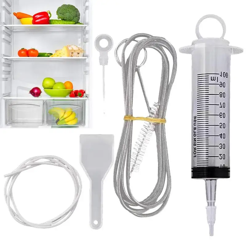 

Refrigerator Drain Hole Clog Remover Drain Hole Clog Dredge Cleaning Tools Brush Suction Syringe Hose Cleaning Anti Clogging Kit