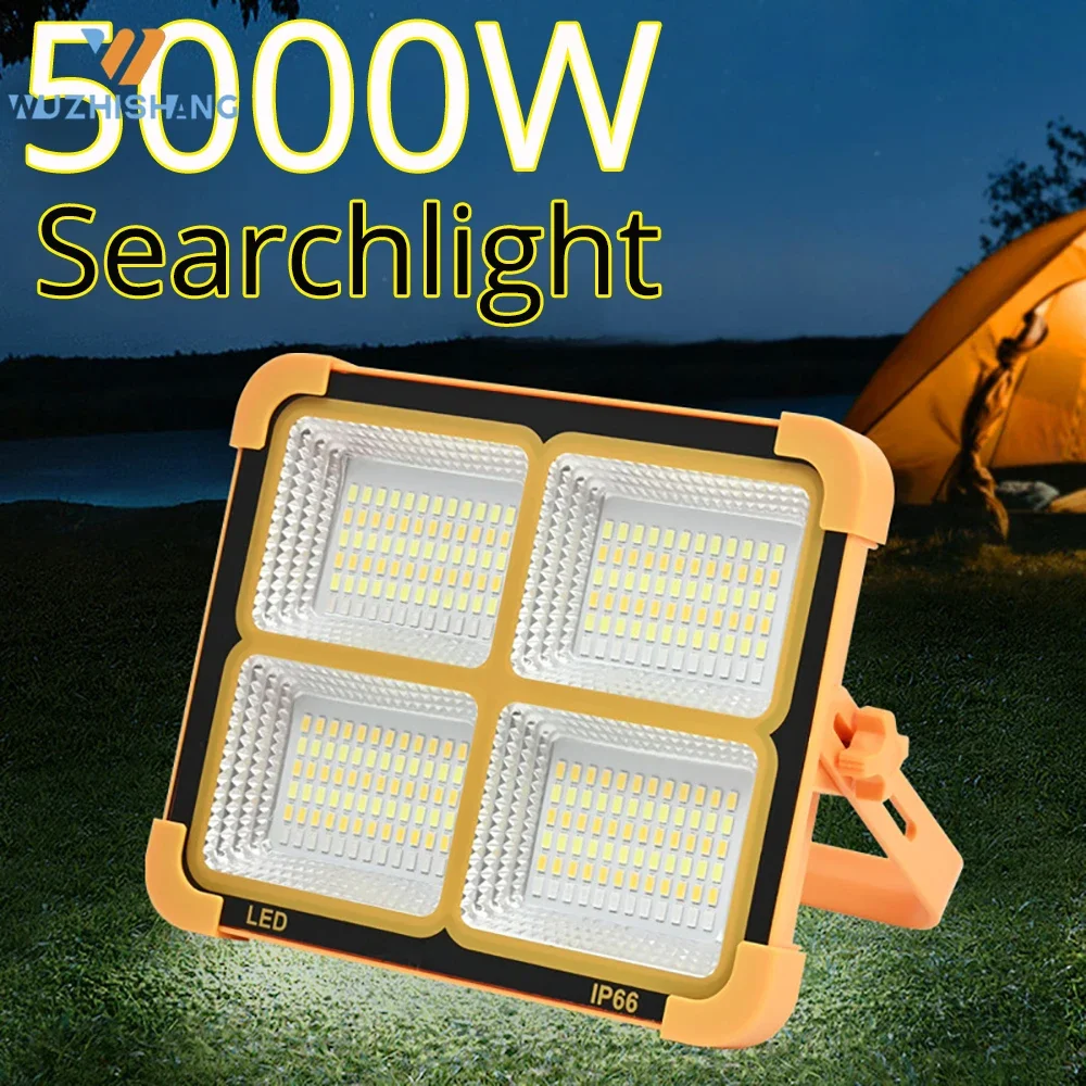 5000 Watts 2024 New Brightest Portable Led Spotlight 10000LM Super Bright Led Work Light Rechargeable for Outdoor Camping Lamp