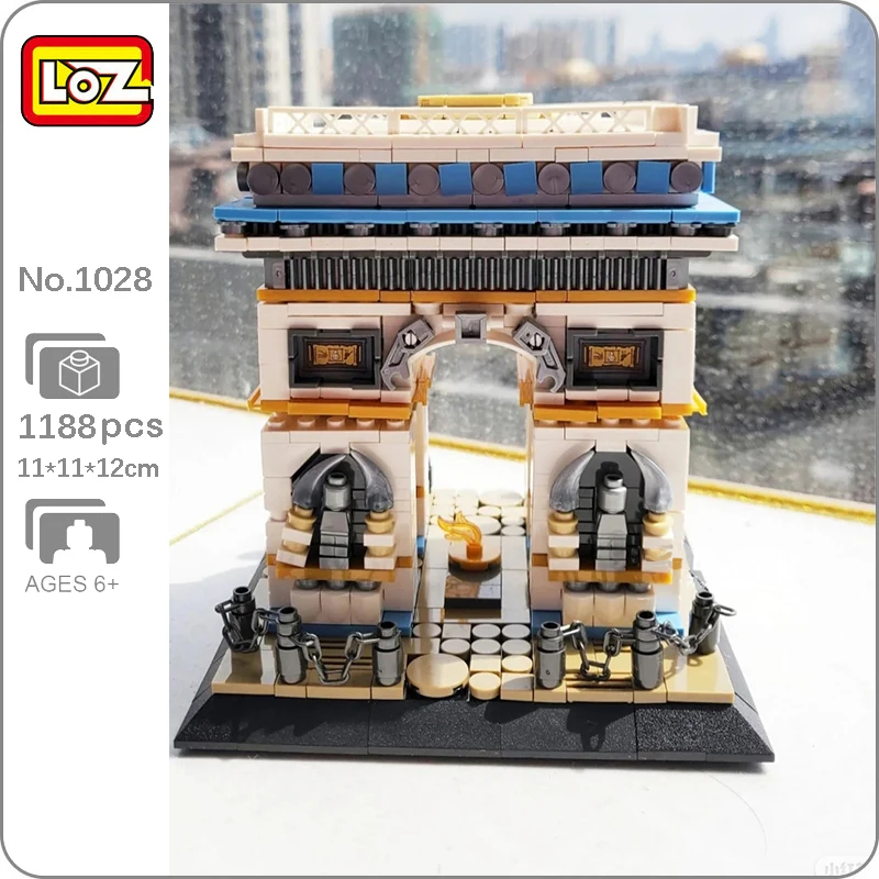 

LOZ 1028 World Architecture France Paris Triumphal Arch Statue 3D Model DIY Mini Blocks Bricks Building Toy for Children no Box