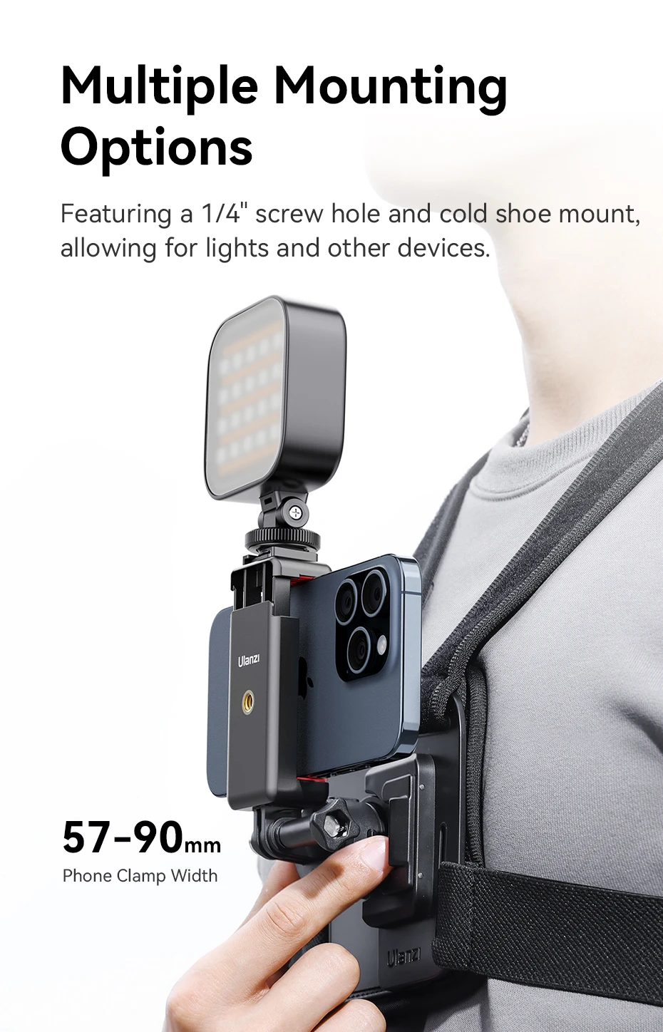 Ulanzi Go-Quick II Magnetic Chest Strap for Action Camera Mobile Phone 180° Tilt