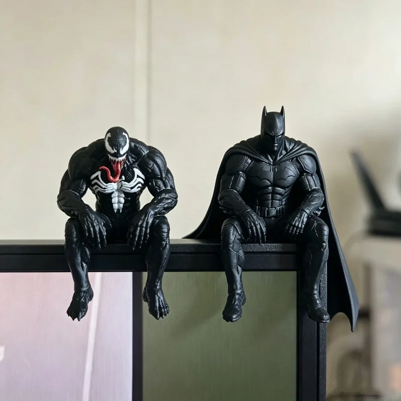 Spider-Man Venom & Batman Sitting Anime Figure - Desktop Ornament & Collectible Gift